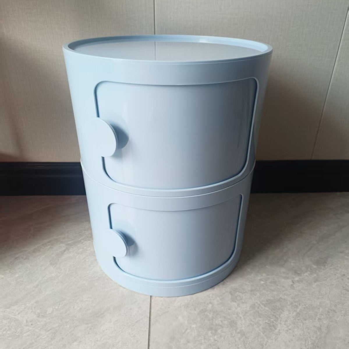 Dopamine Nightstand, Cream Aesthetic- Creative Cylindrical Storage Cabinet. Compact, Multi-layered for Bedroom. Decorative& Functional Organizer. Saves Space, Fits Minimalist Style.