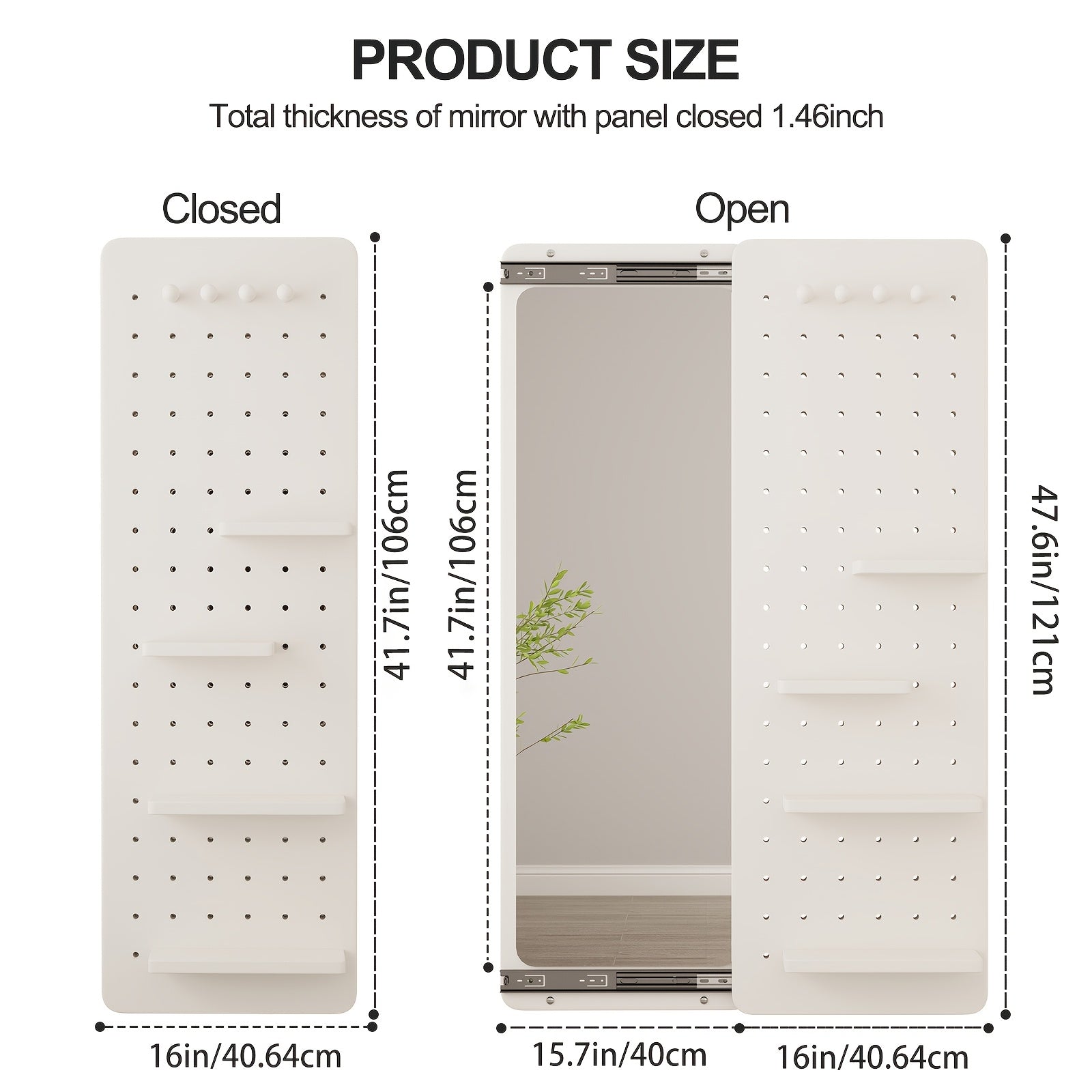 Furniture for Home, Teacher Furniture Storage Wardrobe, Solid Wood Wall-mounted Mirror, Suitable for Office And Study, with Hook And Storage Space, Autumn Grand, Christmas Gifts, Black Fridays Items, Free Shipping