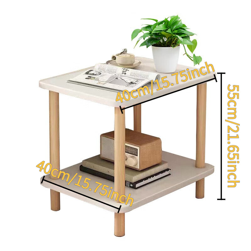 BONNLO Modern Nightstand with Solid Wood Legs & Flame-Retardant Panel - Portable Bedside Table Suitable for Bedroom\u002FLiving Room, Compact 2-Tier Storage Cabinet, Assembly, Modern, Space-Saving Nightstand (Wood)