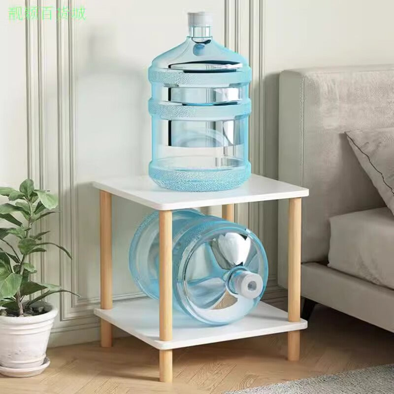 BONNLO Modern Nightstand with Solid Wood Legs & Flame-Retardant Panel - Portable Bedside Table Suitable for Bedroom\u002FLiving Room, Compact 2-Tier Storage Cabinet, Assembly, Modern, Space-Saving Nightstand (Wood)