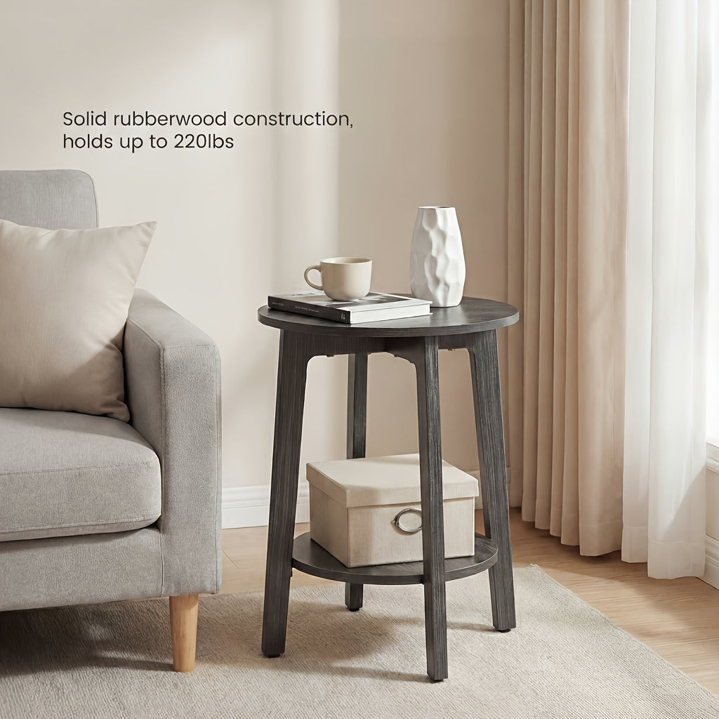 Compact Circular Side Table, Measuring 15.75 Inches in Diameter And 20.28 Inches in Height, Designed As a Nightstand with Tapered Legs And Smooth Curves, Ideal for Small Living Rooms Or Bedrooms
